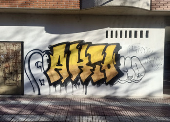 Imangen promocional de uno de los graffitis limpiados por la empresa Solutigraf.
