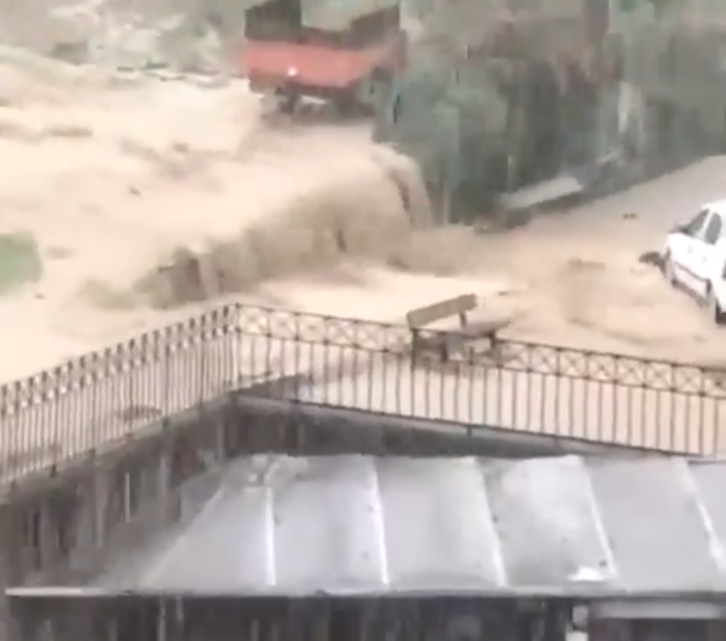 Imagen de las consecuencias de las intensas lluvias en Lazkao.