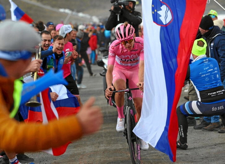 Pogacar, en el final de Mottolino del domingo.