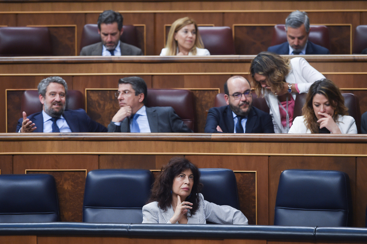 La ministra de Igualdad, Ana Redondo, en la sesión plenaria donde se han debatido las iniciativas legislativas para prohibir el proxenetismo