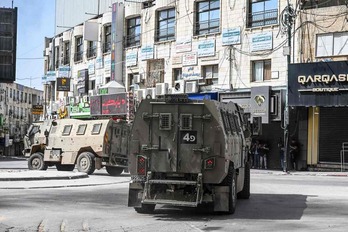 Vehículos del Ejército de Israel en Yenin, Cisjordania