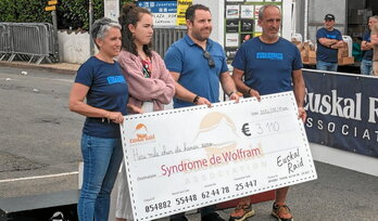 Les bénéfices du trail des enfants d'Euskal Trails ont été reversés à l'association Syndrome de Wolfram.