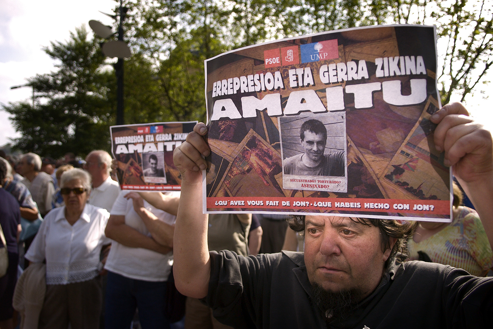 Jon Anza errefuxiatuaren desagerpena argitzeko manifestazioa Donostian. (Gari GARAIALDE I FOKU)