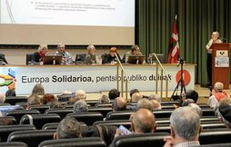 Imagen del encuentro de pensionistas de todo el Estado español y sindicatos que se celebra en Sarriko.