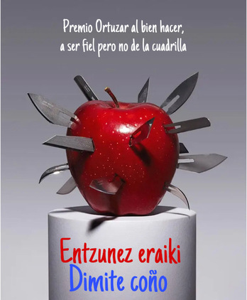 Uno de los fotomontajes que circula entre bases críticas del PNV.