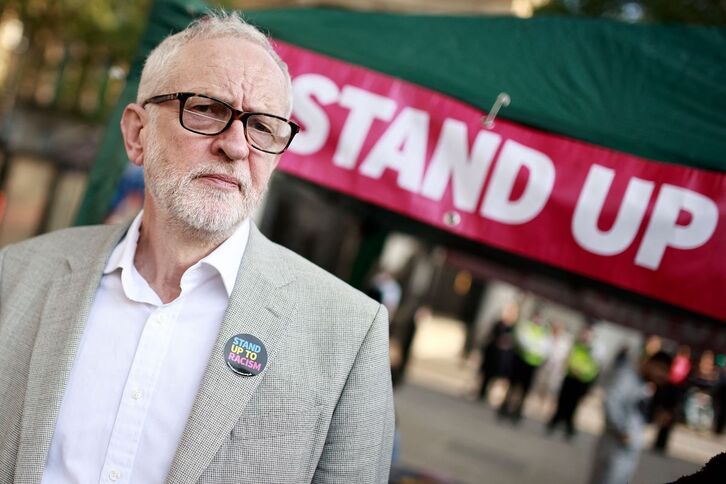 El exlíder del Partido Laborista británico Jeremy Corbyn, en una protesta reciente.