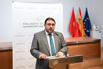 Unai Hualde, el pasado viernes, cuando presentó su propuesta de código de conducta.