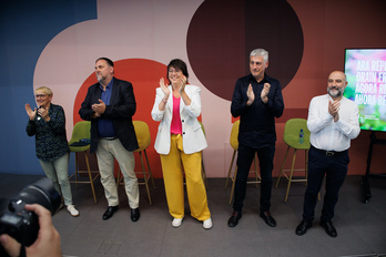 Chumillas, Junqueras, Riba, Matute y Rego, en el acto de Madrid.