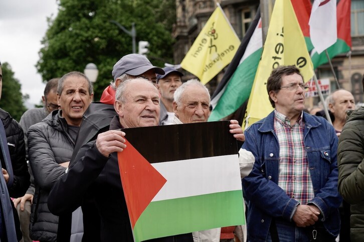 Palestinaren aldeko mobilizazioa Bilbon, pasa den astean.