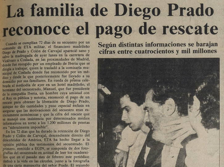 La noticia de la liberación ocupó la portada de 'Egin'.