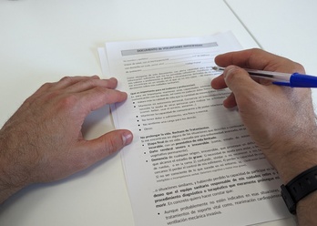 Nafarroa, a diferencia de la CAV, realizó una campaña de promoción del documento de voluntades anticipadas.