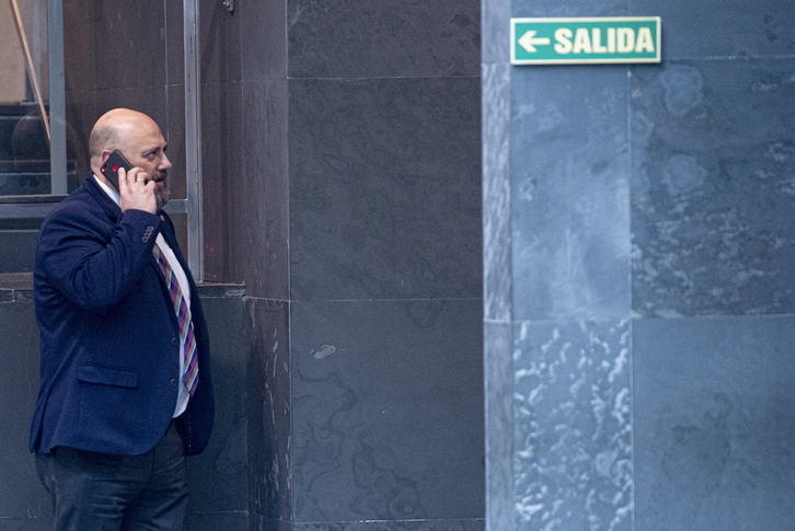 El consejero navarro de Hacienda, José Luis Arasti, en el Parlamento, en una imagen de archivo.