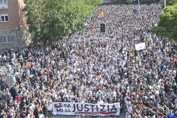 Altsasuko gazteen aldeko aldarria Iruñean.