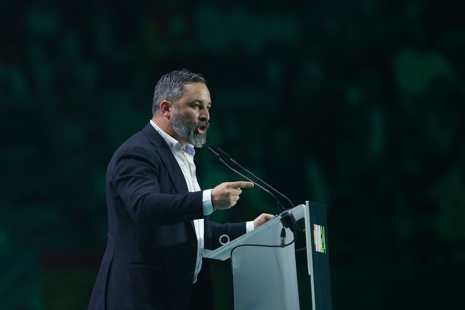 Santiago Abascal, líder de Vox. (Óscar DEL POZO | AFP)