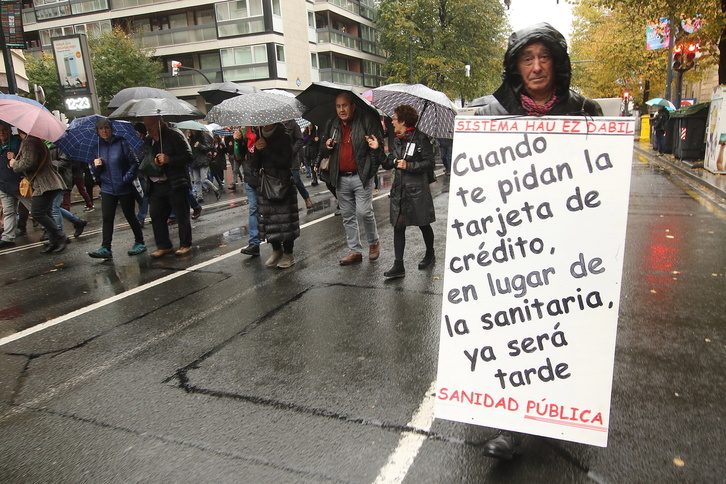 Movilización en Bilbo a favor de la sanidad pública.