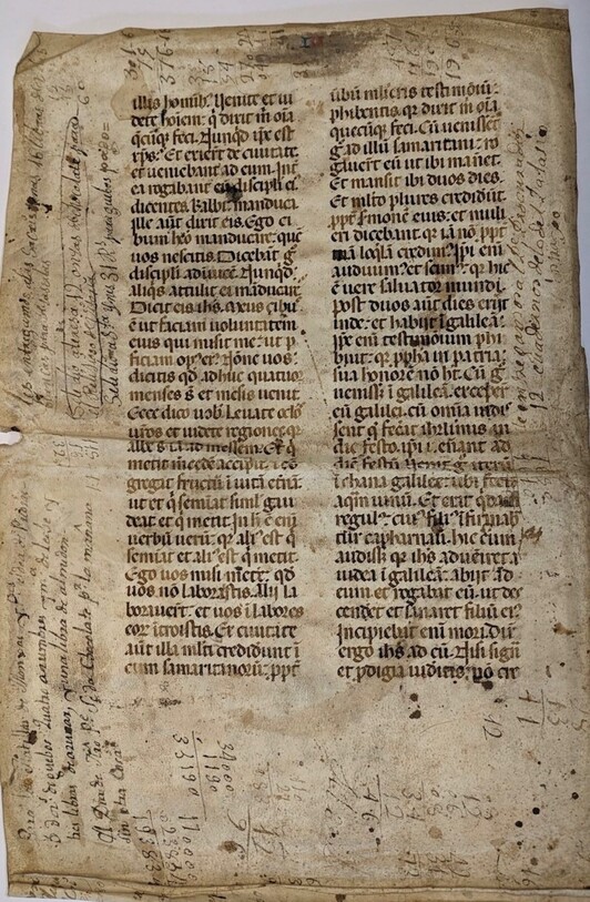 Uno de los pergaminos hallados por la Diputación de Araba de la ‘Biblia de Kexaa’.