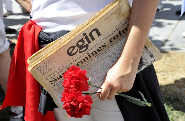 Imagen de un ejemplar de 'Egin' de 1978, tomada durante un homenaje a Germán Rodríguez.