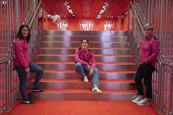 Eunate Arraiza, Yulema Corres eta Garazi Murua San Mamesen. 