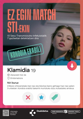 Cartel de una campaña de Osakidetza sobre enfermedades de transmisión sexual.