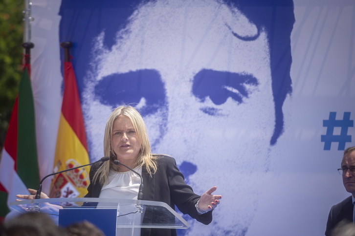 Mari Mar Blanco, hermana de Miguel Ángel, en un homenaje celebrado en Ermua en 2018.