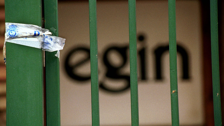 'Egin'-en Hernaniko egoitza, Poliziak zigilatua.