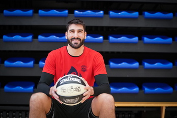Dani Díez, en un «Media Day» del Baskonia.