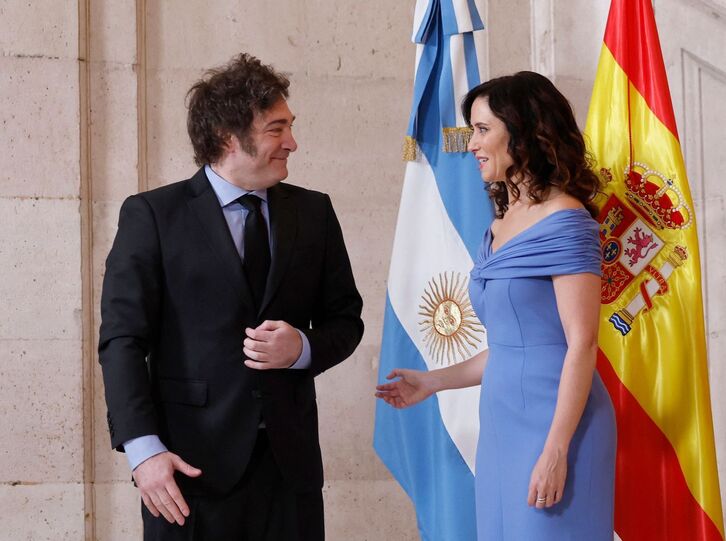Javier Milei e Isabel Díaz Ayuso. 
