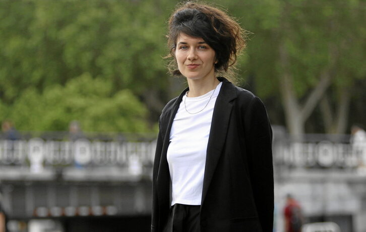 Clarisa Navas zinemagile argentinarra, pozarren, atzo Bilbon.