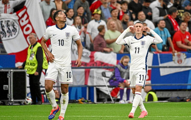 Bellingham y Foden, llamados a despuntar en esta Eurocopa, han pasado desapercibidos.