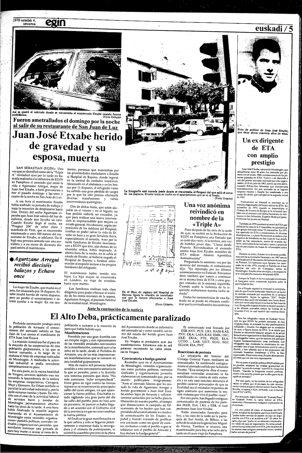 «Egin»-ek atentatuaren berri eman zuen. (NAIZ)