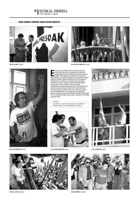 Presas y presos concejales, rodeados de sus vecinos