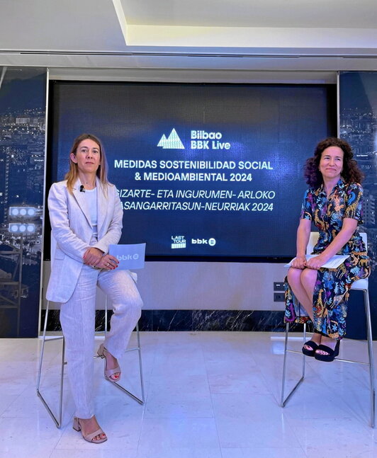 Nora Sarasola (BBK) eta Paloma Orte de la Peña (Last Tour).