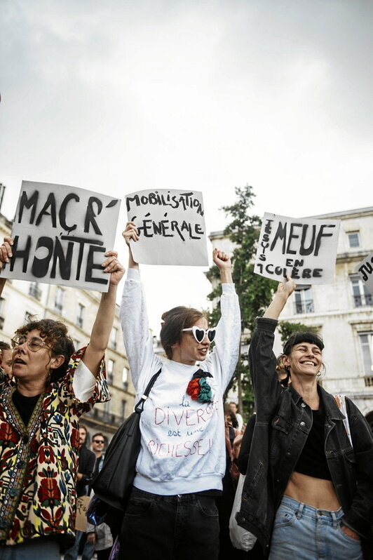 Marcha contra Rassemblement National en Baiona.