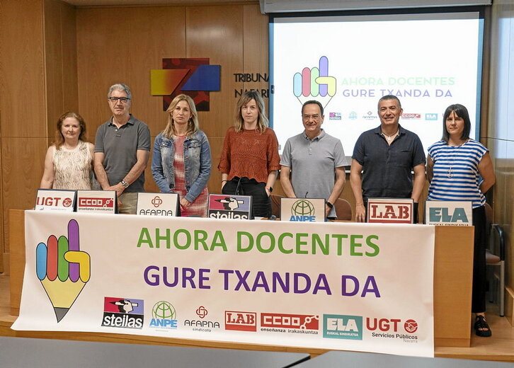 Comparecencia de los sindicatos de la enseñanza pública de Nafarroa.