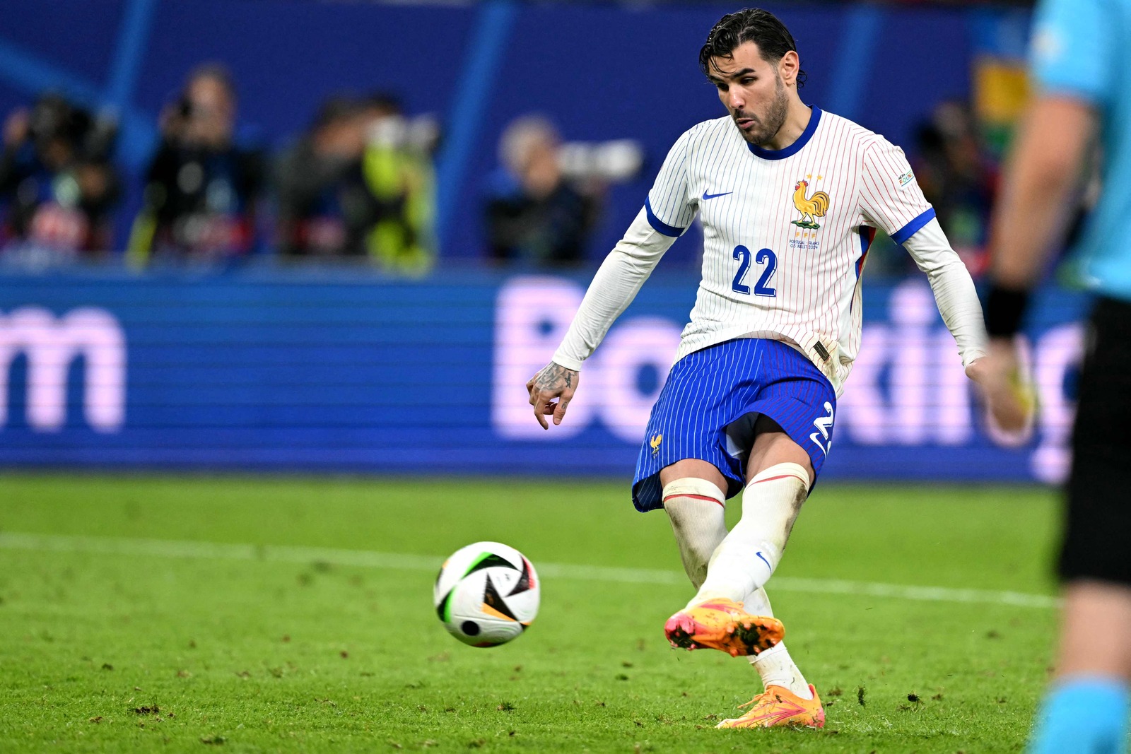 Theo Hernández, lateral izquierdo de Francia, jugó en el Alavés y en la Real. (Patricia DE MELO MOREIRA / AFP)