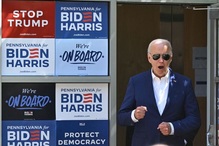Biden, a su llegada a un acto en Harrisburg.