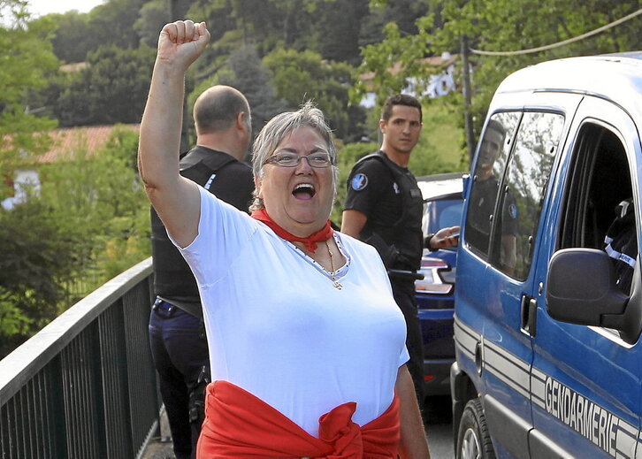 Grazi Etxebehere, 2015eko uztailaren 9an atxilo eraman zuten unean.