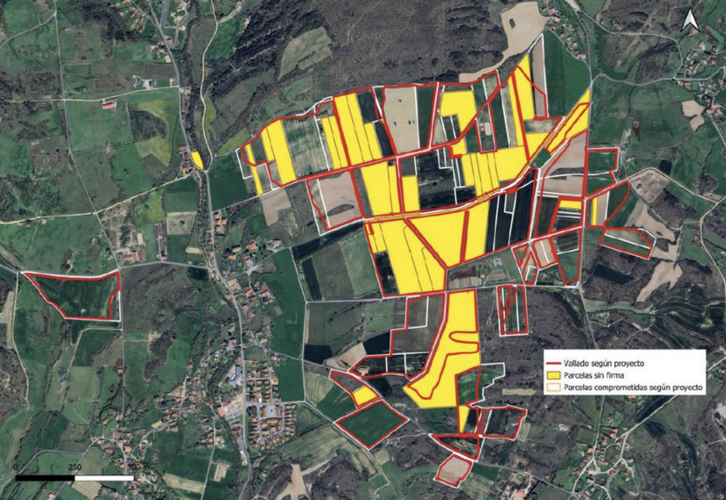 Parcelas contempladas en el proyecto de Solaria en la localidad alavesa de Zigoitia.