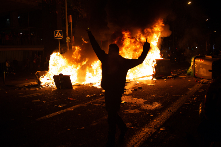 Protestas tras la condena a los líderes independentistas, en diciembre de 2019.