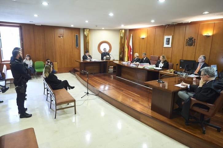 La acusada durante una vista en la Sala de lo Civil y Penal del Tribunal Superior de Justicia de Cantabria .