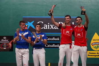 Altuna eta Martija, pozarren, sanferminetako binakako feria irabazita.