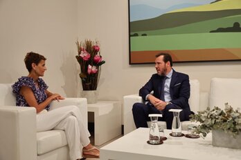 María Chivite, en su reunión con Óscar Puente.