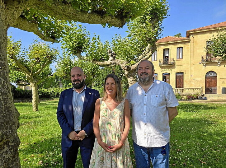 Legarreta, Aginagalde eta Perez, atzo, Berangon.