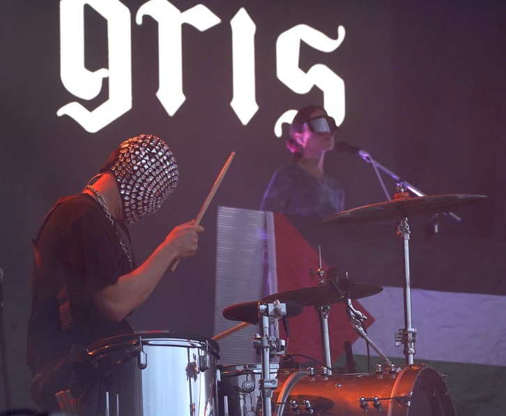 Merina Gris, anoche sobre el escenario donostiarra.