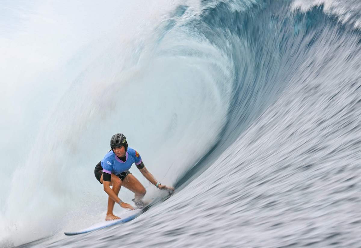 Janire Gonzalez-Etxabarri, igande gauean, Tahitin. (Jerome BROUILLET/AFP)