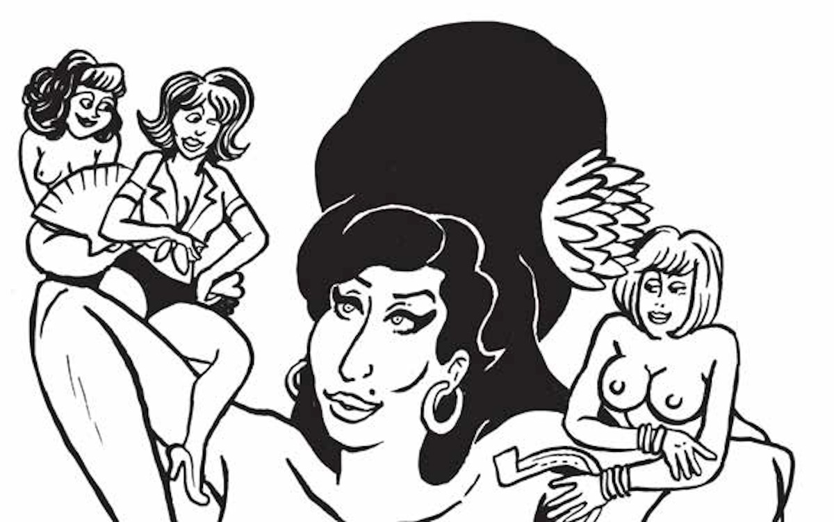 Imagen de Amy Winehouse, en el cómic ‘La historia del rock en cómic’. (EDITORIAL LUNWERG)