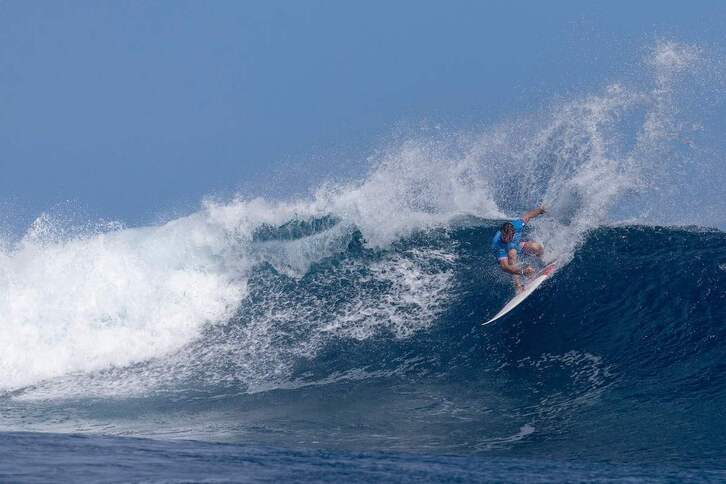 El baionarra Joan Duru maniobra durante su eliminatoria de cuartos de final.