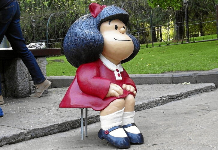 Una escultura de Mafalda, en la ciudad asturiana de Oviedo.