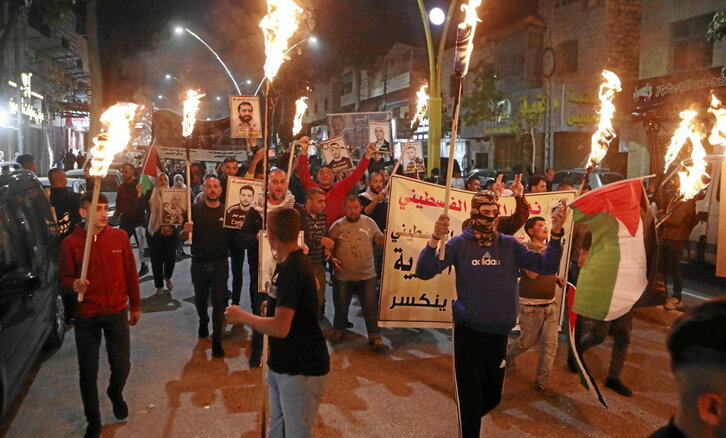 Movilización en Hebrón con motivo del Día del Preso Palestino, en 2022.