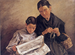 En ‘La calceta’ (1910), Ciga abordó la lacra del analfabetismo, especialmente entre las mujeres. .